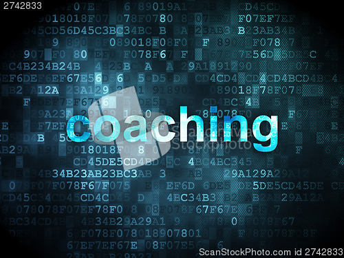 Image of Education concept: Coaching on digital background
