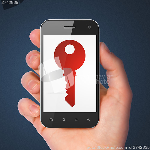 Image of Safety concept: Key on smartphone