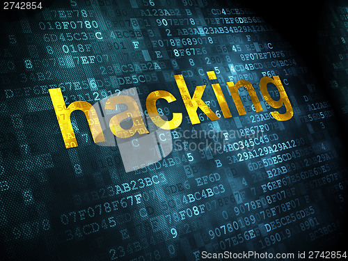 Image of Privacy concept: Hacking on digital background