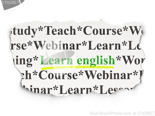 Image of Education concept: Learn English on Paper background
