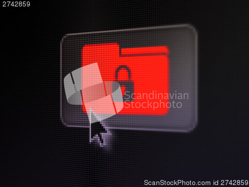 Image of Business concept: Folder With Lock on digital button background
