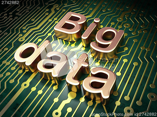 Image of Information concept: Big Data on circuit board background