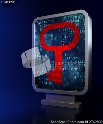 Image of Security concept: Key on billboard background