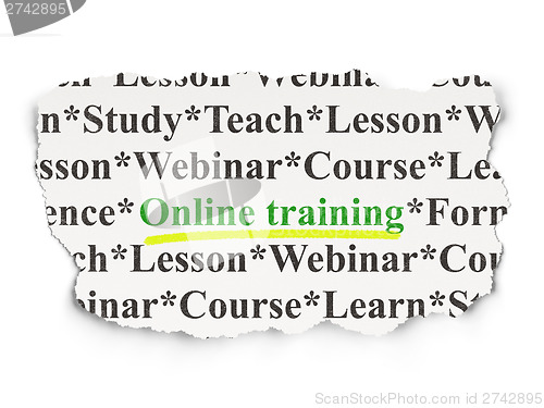 Image of Education concept: Online Training on Paper background