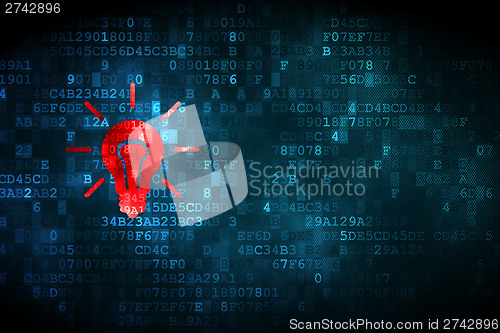 Image of Business concept: Light Bulb on digital background