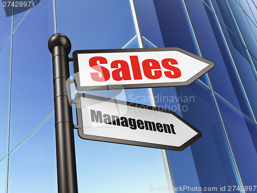 Image of Marketing concept: Sales Management on Building background