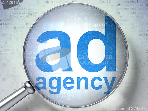 Image of Advertising concept: Ad Agency with optical glass