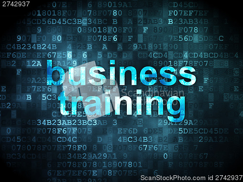 Image of Education concept: Business Training on digital background
