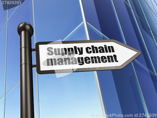 Image of Marketing concept: Supply Chain Management on Building backgroun