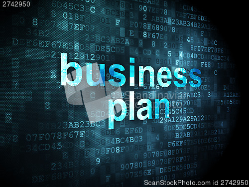 Image of Finance concept: Business Plan on digital background