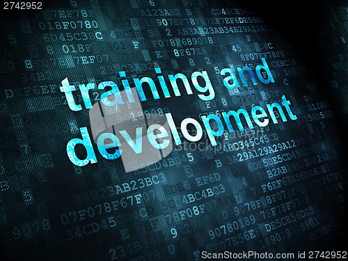 Image of Education concept: Training and Development on digital backgroun
