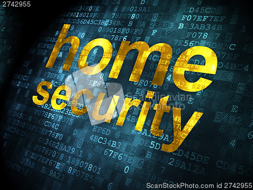 Image of Safety concept: Home Security on digital background