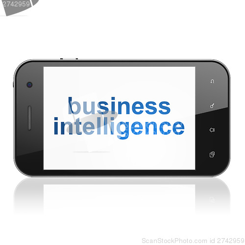 Image of Finance concept: Business Intelligence on smartphone