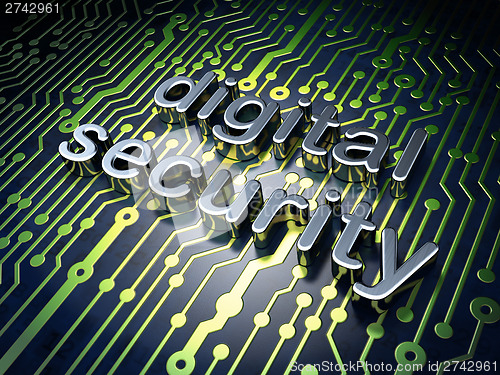 Image of Privacy concept: Digital Security on circuit board background