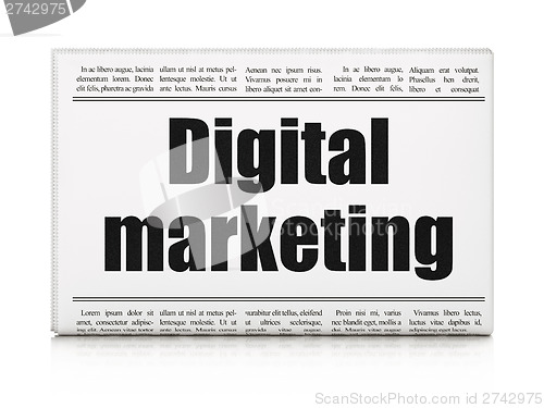 Image of Advertising news concept: newspaper headline Digital Marketing
