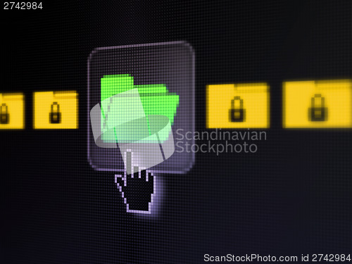 Image of Safety concept: Folder With Padlock on digital computer screen