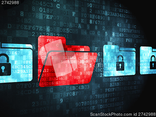 Image of Finance concept: Folder With Padlock on digital background