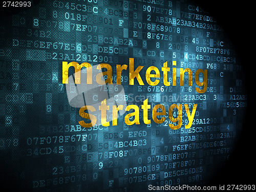 Image of Advertising concept: Marketing Strategy on digital background