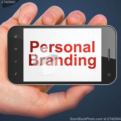 Image of Marketing concept: Personal Branding on smartphone