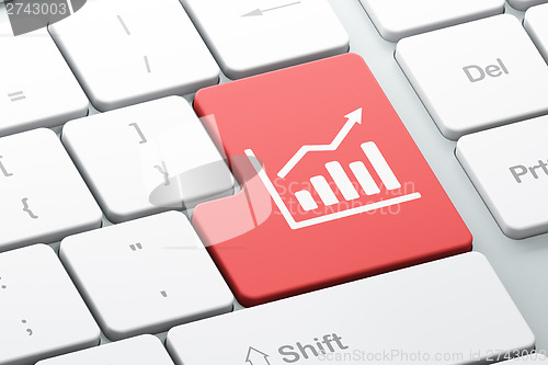 Image of Business concept: Growth Graph on computer keyboard background
