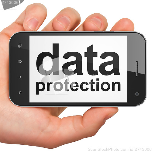 Image of Protection concept: Data Protection on smartphone
