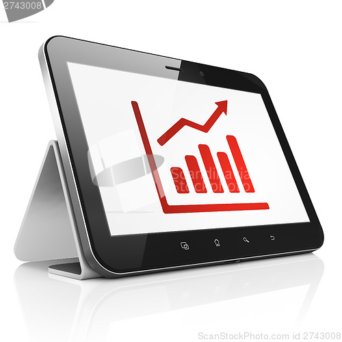 Image of News concept: Growth Graph on tablet pc computer