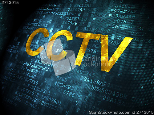 Image of Protection concept: CCTV on digital background