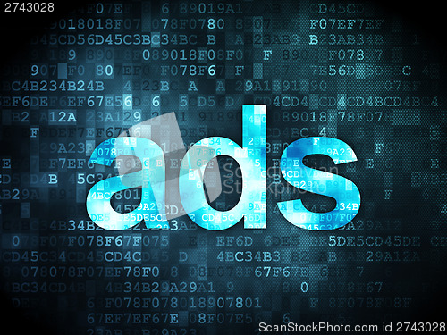 Image of Marketing concept: Ads on digital background