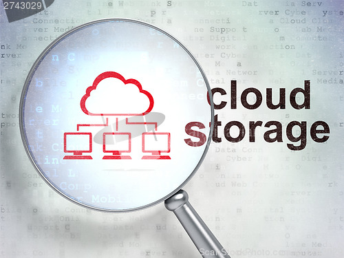 Image of Cloud computing concept: Cloud Network and Cloud Storage with op