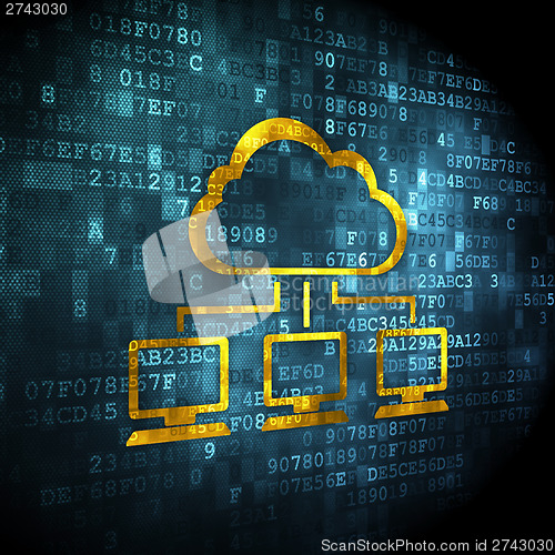 Image of Cloud technology concept: Cloud Network on digital background