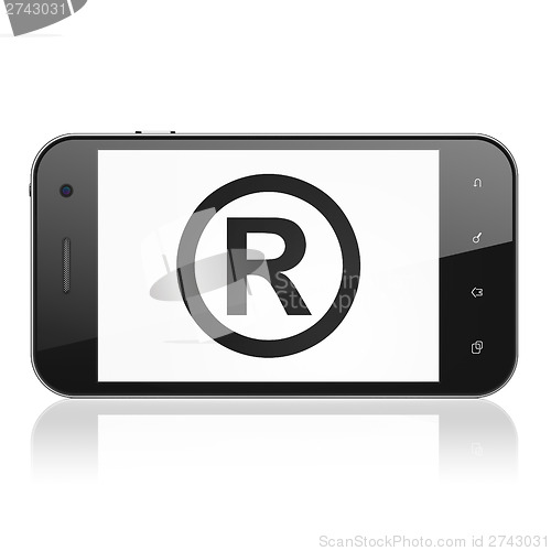 Image of Law concept: Registered on smartphone