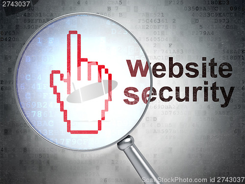 Image of Web development concept: Mouse Cursor and Website Security with