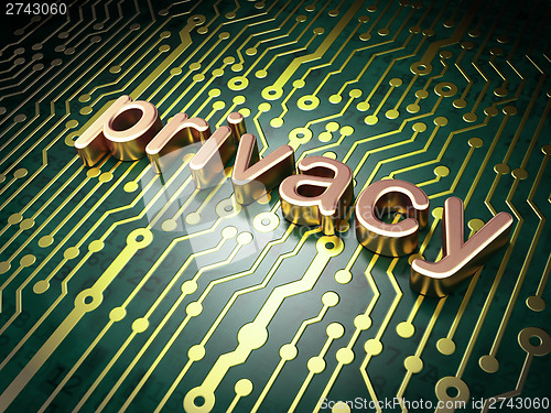 Image of Protection concept: Privacy on circuit board background