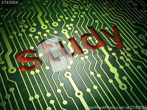 Image of Education concept: Study on circuit board background
