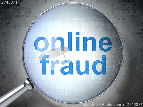 Image of Privacy concept: Online Fraud with optical glass