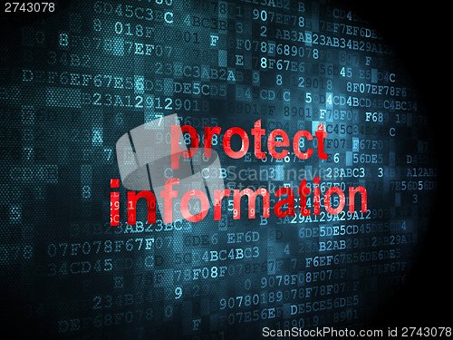 Image of Security concept: Protect Information on digital background