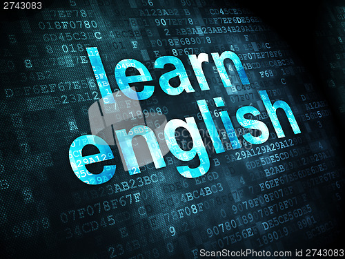 Image of Education concept: Learn English on digital background