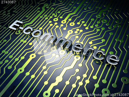 Image of Finance concept: E-commerce on circuit board background
