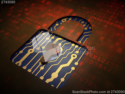 Image of Privacy concept: Closed Padlock on digital screen background