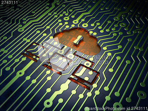 Image of Cloud technology concept: Cloud Network on circuit board backgro