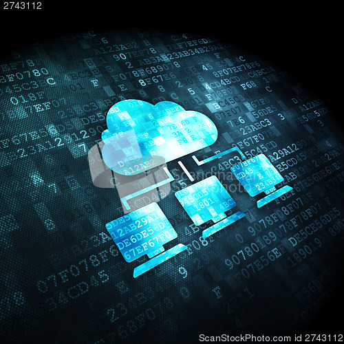 Image of Cloud networking concept: Cloud Network on digital background