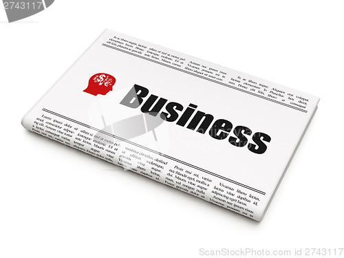 Image of Finance news concept: newspaper with Business and Head With Fina