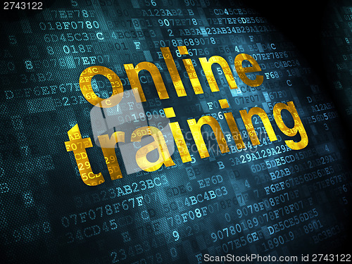 Image of Education concept: Online Training on digital background