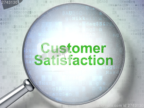 Image of Advertising concept: Customer Satisfaction with optical glass