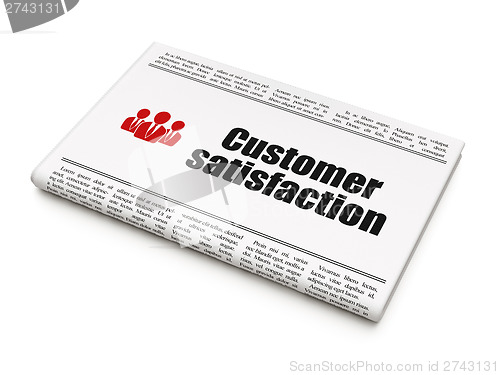 Image of Advertising news concept: newspaper with Customer Satisfaction a