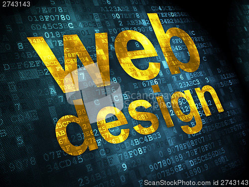 Image of SEO web design concept: Web Design on digital background