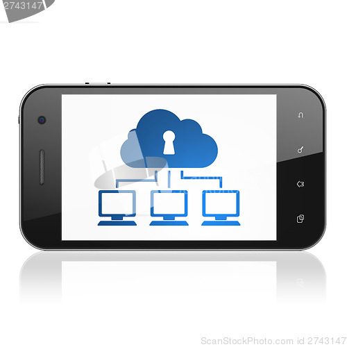 Image of Cloud computing concept: Cloud Network on smartphone