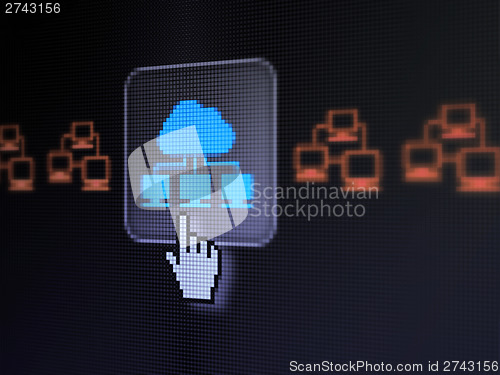 Image of Cloud technology concept: Cloud Technology on digital computer s