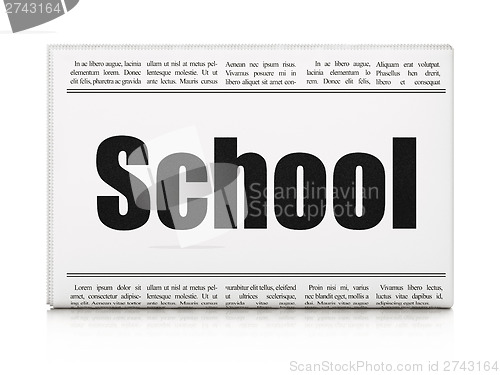 Image of Education news concept: newspaper headline School
