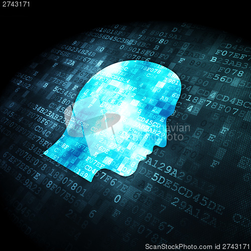 Image of Business concept: Head on digital background